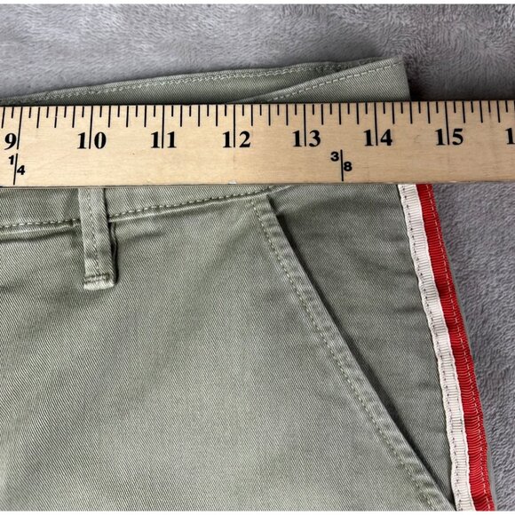 Frame Womens Olive Green Pants With Red & White Side Stripe Size 27 - Picture 7 of 15